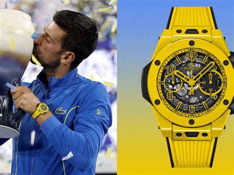 hublot djokovic yellow|Novak Djokovic Wore a Hell of a Watch While Hoisting .